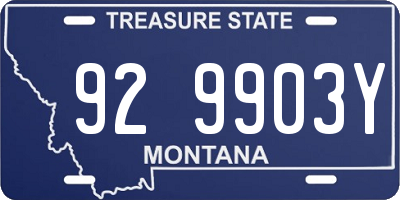 MT license plate 929903Y