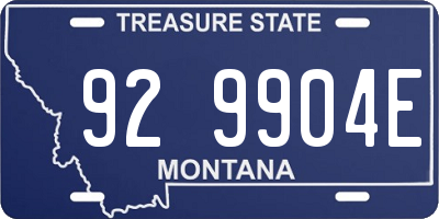 MT license plate 929904E