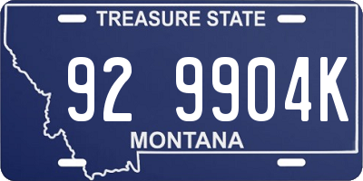 MT license plate 929904K