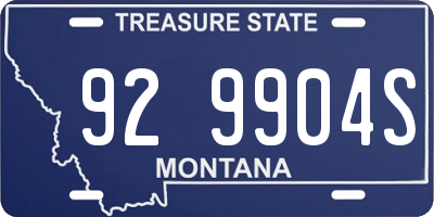 MT license plate 929904S
