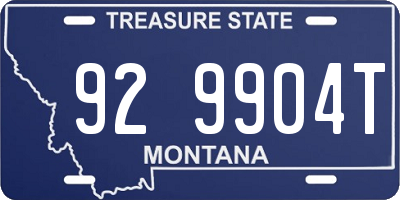 MT license plate 929904T
