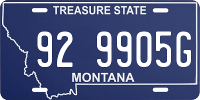 MT license plate 929905G