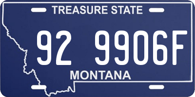 MT license plate 929906F