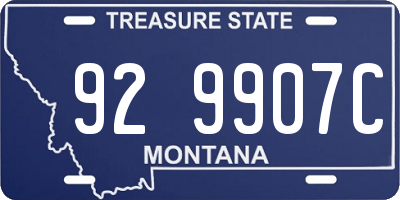 MT license plate 929907C