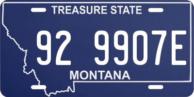 MT license plate 929907E