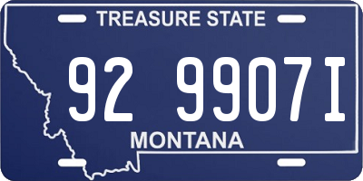 MT license plate 929907I