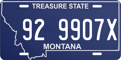 MT license plate 929907X
