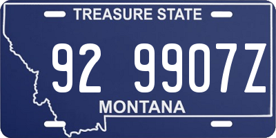 MT license plate 929907Z