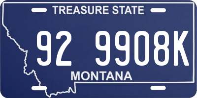 MT license plate 929908K