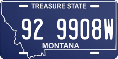 MT license plate 929908W