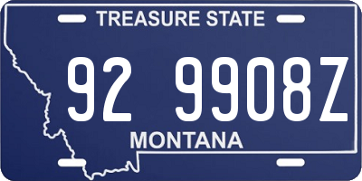 MT license plate 929908Z