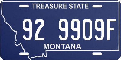 MT license plate 929909F