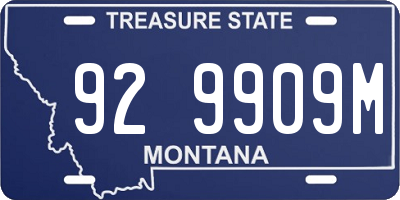MT license plate 929909M