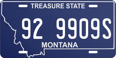 MT license plate 929909S