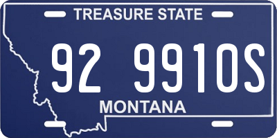 MT license plate 929910S