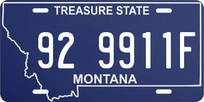 MT license plate 929911F
