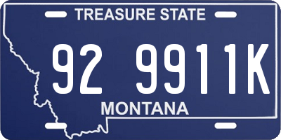 MT license plate 929911K