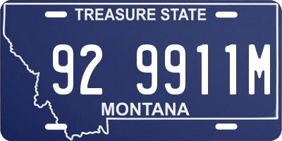 MT license plate 929911M