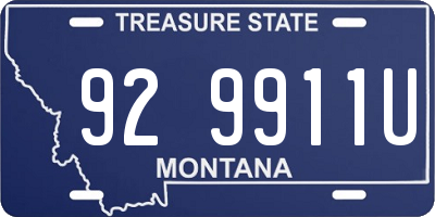 MT license plate 929911U