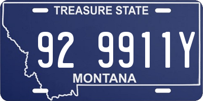 MT license plate 929911Y