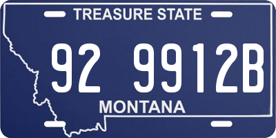 MT license plate 929912B
