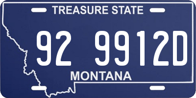 MT license plate 929912D