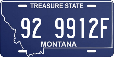 MT license plate 929912F