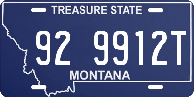 MT license plate 929912T