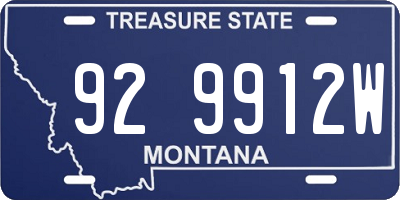 MT license plate 929912W