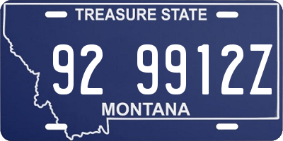 MT license plate 929912Z