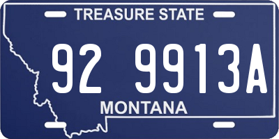 MT license plate 929913A