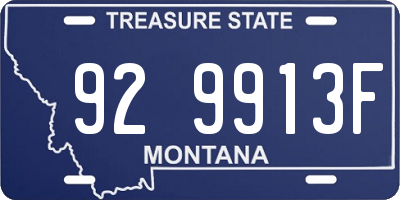 MT license plate 929913F