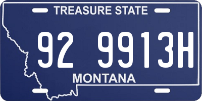 MT license plate 929913H