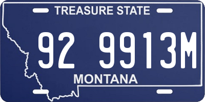 MT license plate 929913M