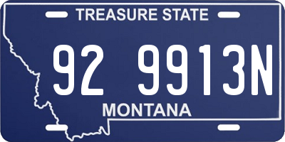 MT license plate 929913N