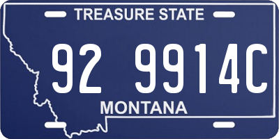 MT license plate 929914C