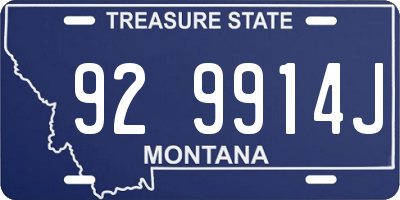MT license plate 929914J