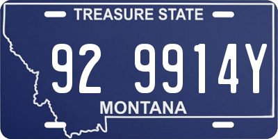 MT license plate 929914Y