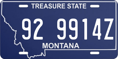 MT license plate 929914Z