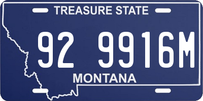 MT license plate 929916M