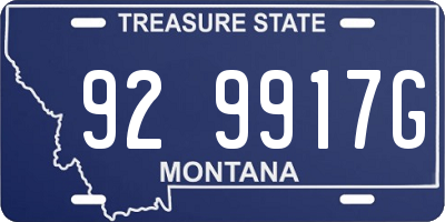MT license plate 929917G