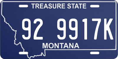 MT license plate 929917K