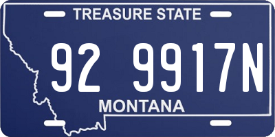 MT license plate 929917N