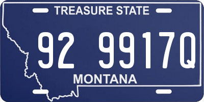 MT license plate 929917Q