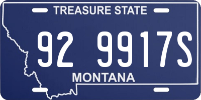 MT license plate 929917S