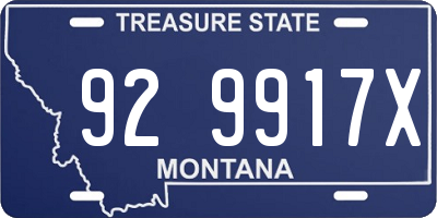 MT license plate 929917X