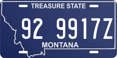 MT license plate 929917Z