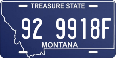 MT license plate 929918F