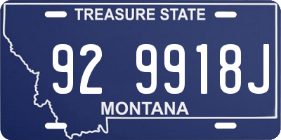 MT license plate 929918J