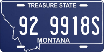 MT license plate 929918S